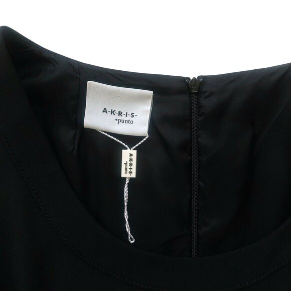 Akris Punto Black Pleated Sleeveless Cocktail Sheath Dress Women's Size US8 BNWT - Picture 9 of 13